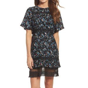 NWT CHELSEA28 Pleated Lace Dress